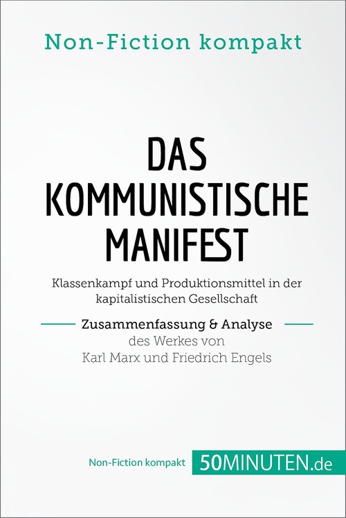 Couverture ebook de Das Kommunistische Manifest. Zusammenfassung & Analyse des Werkes von Karl Marx und Friedrich Engels, de 50minuten.De