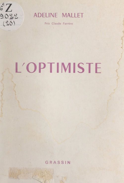 ebook cover of L'optimiste, by Adeline Mallet