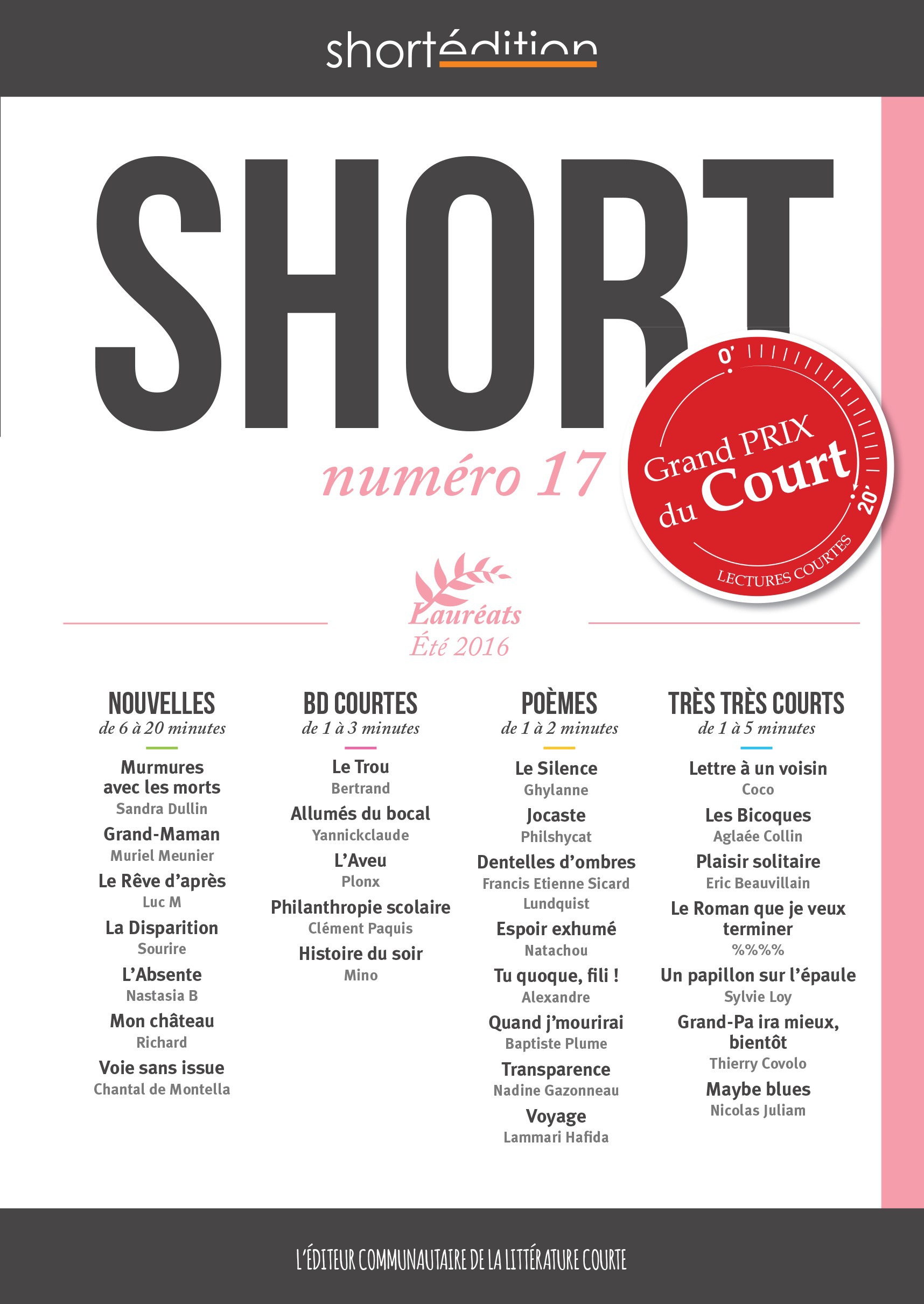 Couverture ebook de SHORT 17, de Collectif