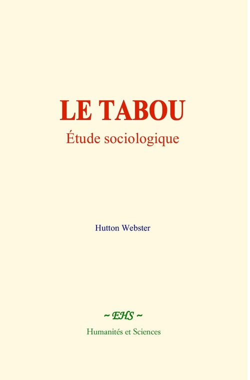 ebook cover of Le tabou : étude sociologique, by Hutton Webster