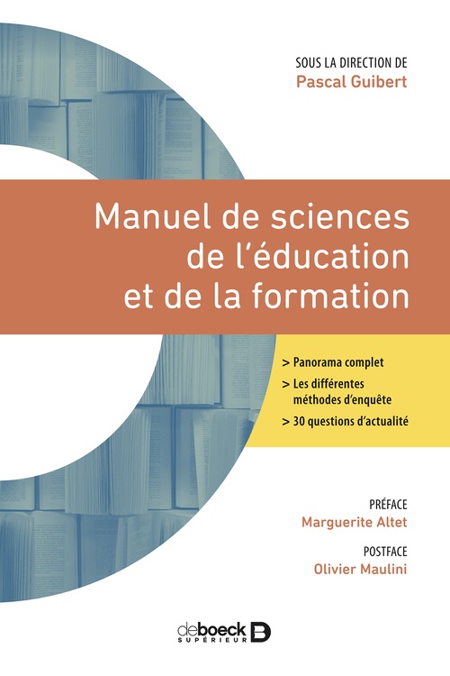 Couverture ebook de Manuel de sciences de l'éducation et de la formation, de Pascal Guibert