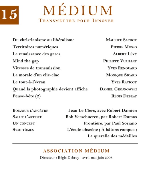 ebook cover of Médium n°15, avril-juin 2008, by Collectif