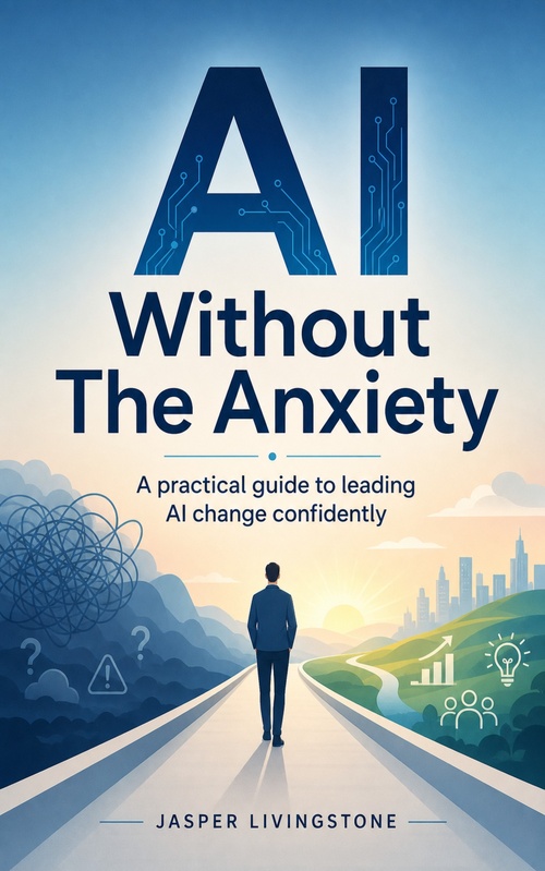 Couverture ebook de AI Without The Anxiety, de Jasper Livingstone