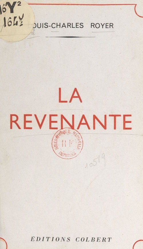 ebook cover of La revenante, by Louis-Charles Royer