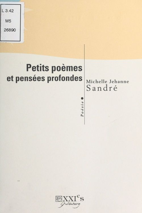 ebook cover of Petits poèmes et pensées profondes, by Jehanne Sandre