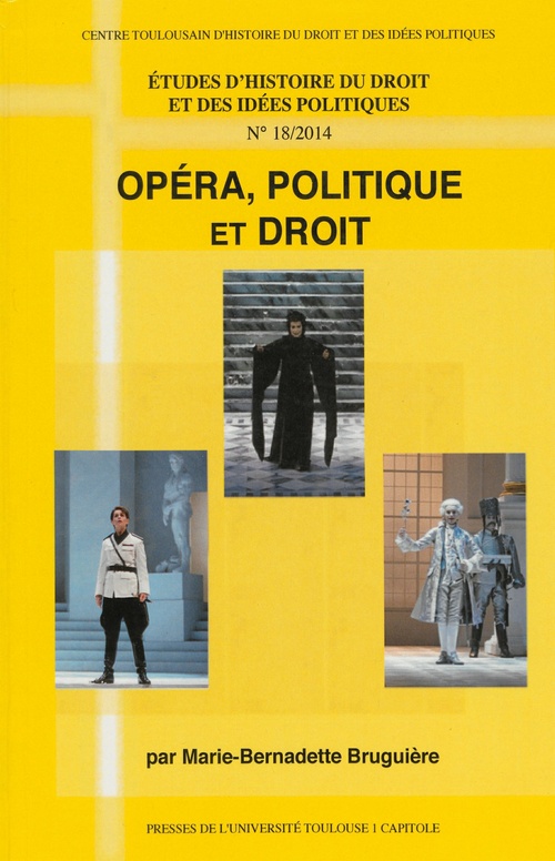Couverture ebook de Opéra, politique et droit, de Marie-Bernadette Bruguiere