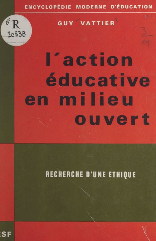 Couverture ebook de L'action éducative en milieu ouvert, de Guy Vattier