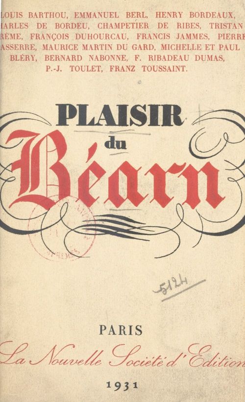 Couverture ebook de Plaisir du Béarn, de Emmanuel Berl, Louis Barthou, Michelle Blery