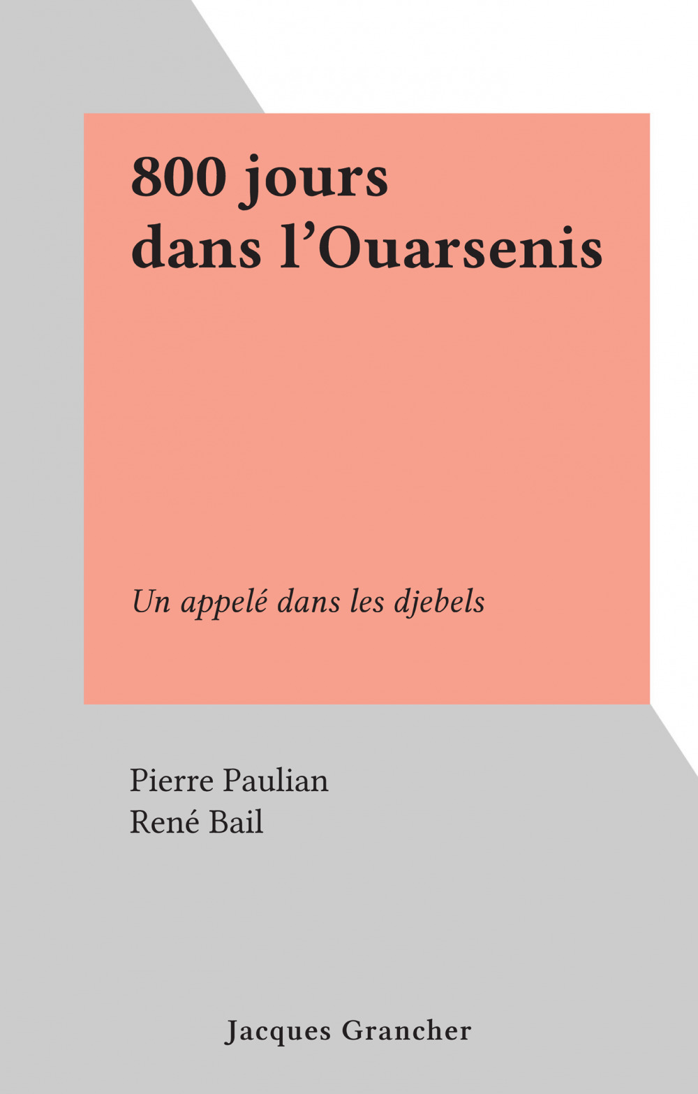 ebook cover of 800 jours dans l'Ouarsenis, by Pierre Paulian