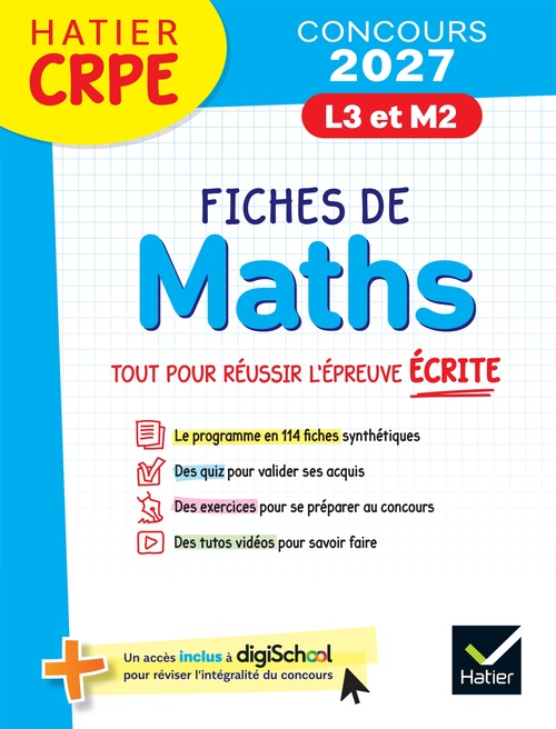ebook cover of Hatier CRPE - Fiches de Maths - Epreuve écrite d'admissibilité - 2027 - L3 et M2, by Michel Mante, Roland Charnay