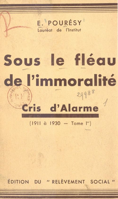 Couverture ebook de Sous le fléau de l'immoralité (1), de Emile Pouresy