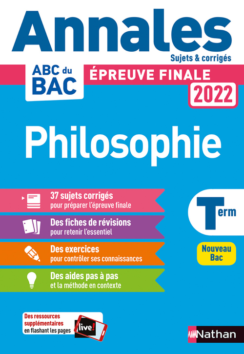 Couverture ebook de Annales ABC du BAC 2022 - Philosophie Tle - Sujets et corrigés - Enseignement commun Terminale - Epreuve finale Bac 2022, de Gérard Durozoi