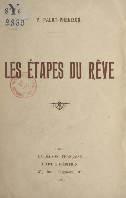 ebook cover of Les étapes du rêve, by Y. Palat-Phelizon