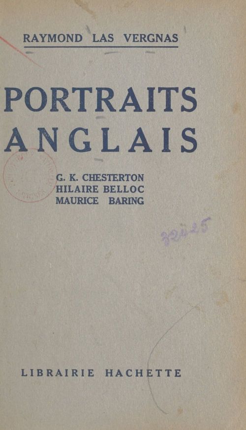 ebook cover of Portraits anglais, by Raymond Las Vergnas