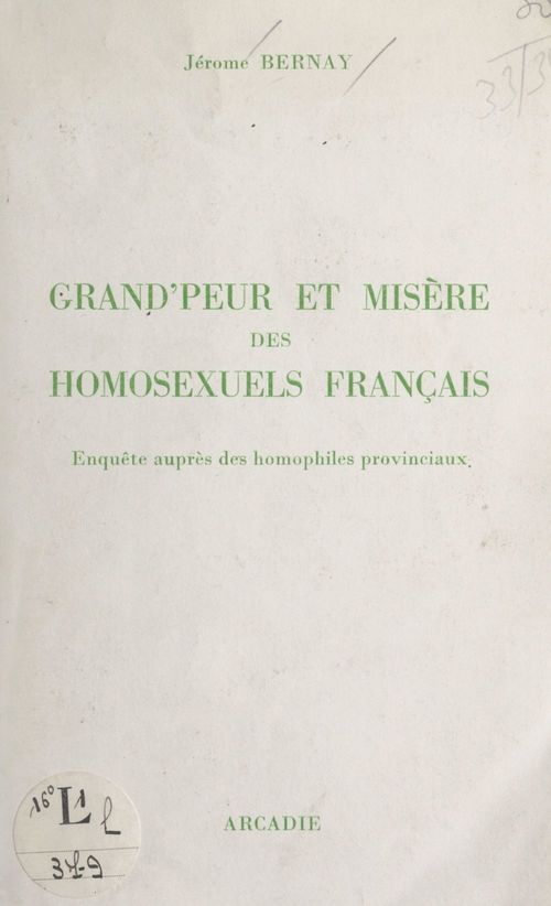 Couverture ebook de Grand'peur et misère des homosexuels français, de Jerome Bernay