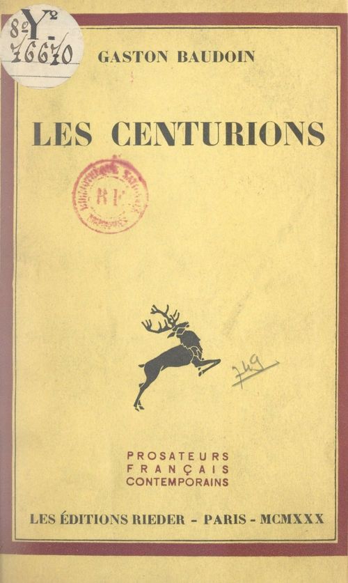 ebook cover of Les Centurions, by Gaston Baudoin