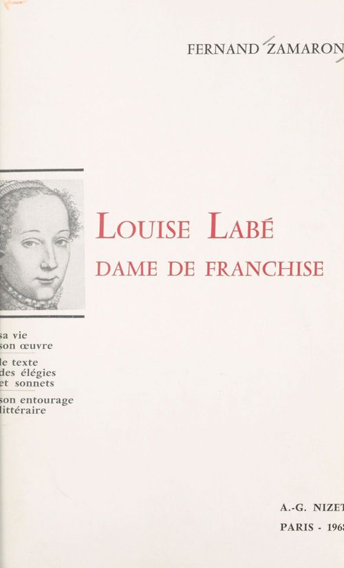 ebook cover of Louise Labé, dame de franchise, by Fernand Zamaron