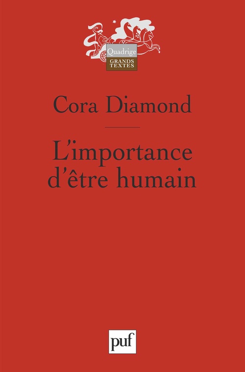ebook cover of L'importance d'être humain : Et autres essais de philosophie morale, by Cora Diamond