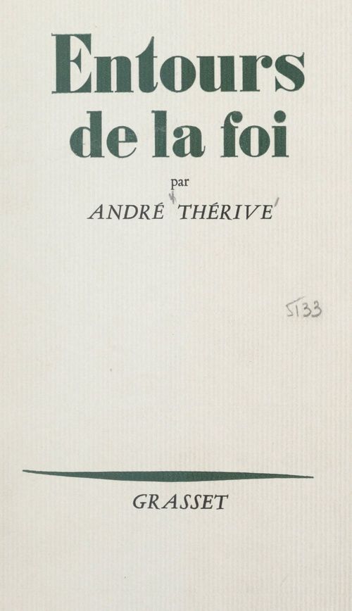Couverture ebook de Entours de la foi, de Andre Therive