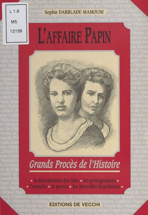 Couverture ebook de L'Affaire Papin, de Sophie Darblade