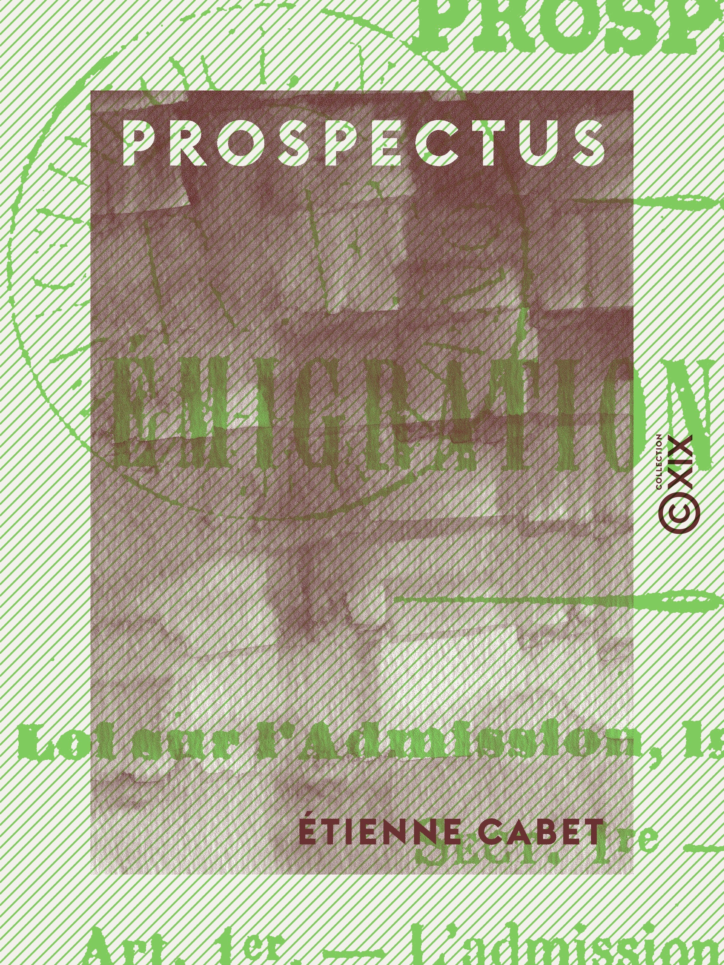 ebook cover of Prospectus, by Etienne Cabet