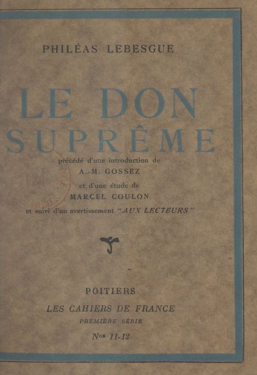 Couverture ebook de Le don suprême, de Phileas Lebesgue