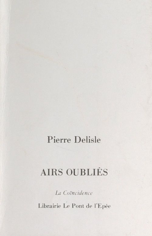 Couverture ebook de Airs oubliés, de Pierre Delisle