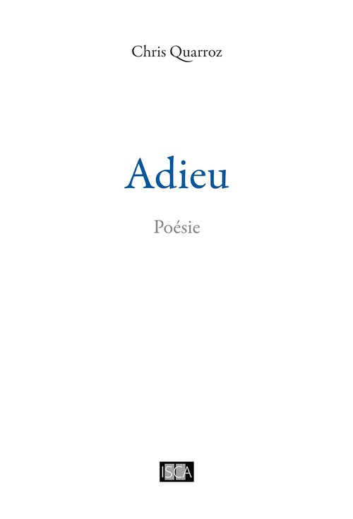 ebook cover of Adieu, by Chris Quarroz
