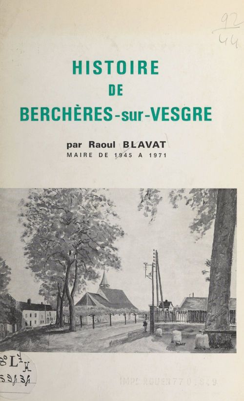 ebook cover of Histoire de Berchères-sur-Vesgre, by Raoul Blavat
