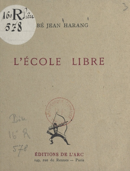 Couverture ebook de L'École libre, de Jean Harang