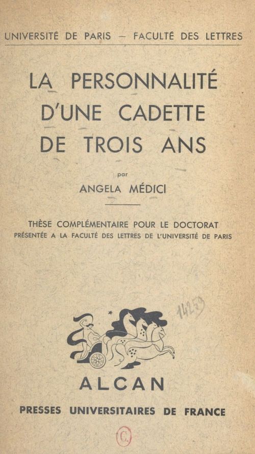 Couverture ebook de La personnalité d'une cadette de trois ans, de Angela Medici