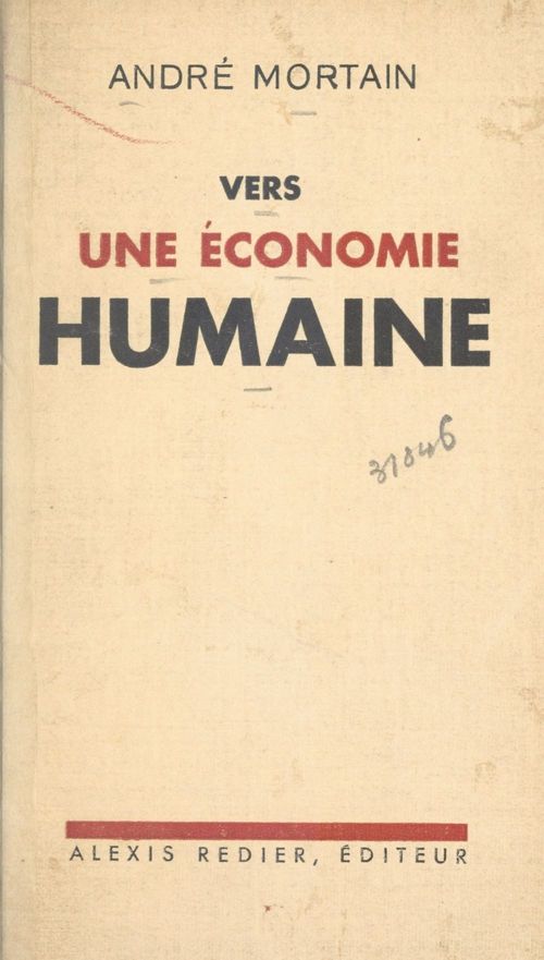Couverture ebook de Vers une économie humaine, de Andre Mortain