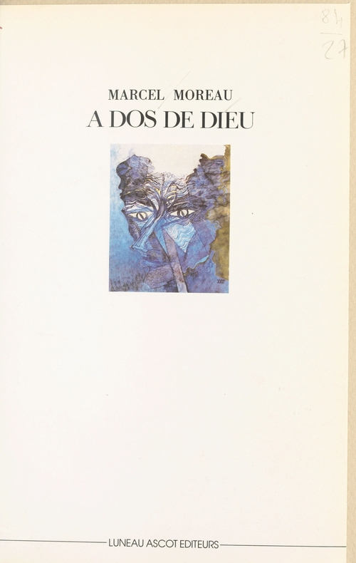 ebook cover of À dos de Dieu ou l'Ordure lyrique, by Marcel Moreau