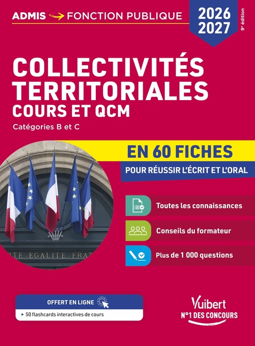 ebook cover of Collectivités territoriales - Cours et QCM en 60 fiches -  Concours 2026-2027, by Pierre-Brice Lebrun