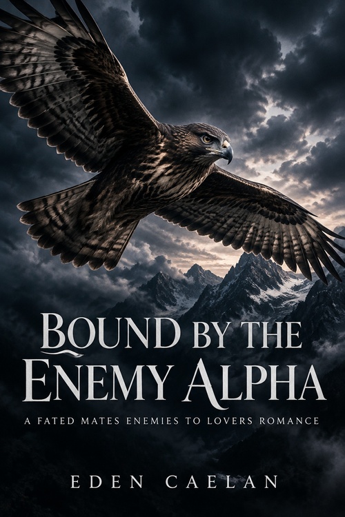 Couverture ebook de Bound by the Enemy Alpha, de Eden Caelan