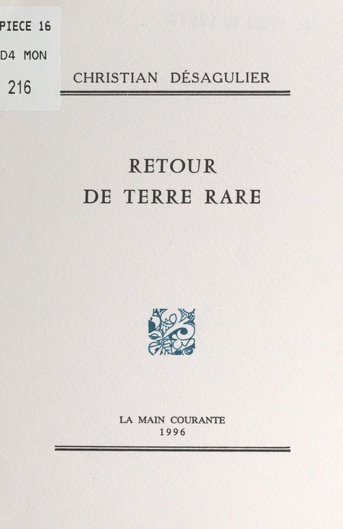 ebook cover of Retour de terre rare, by Christian Desagulier