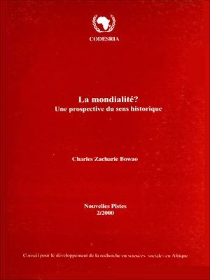 Couverture ebook de La mondialité?, de Charles zacharie Bowao