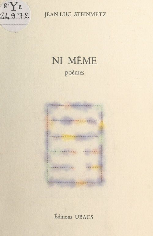 Couverture ebook de Ni même, de Jean-Luc Steinmetz