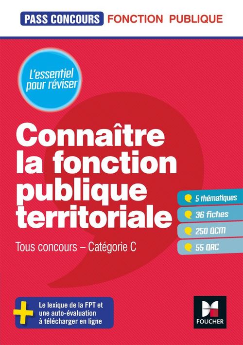 Couverture ebook de Pass'Concours - Connaître la Fonction publique territoriale - Cat. C - Entrainement et révision, de Brigitte Le Page