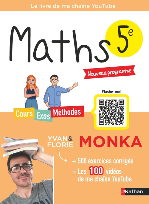 Couverture ebook de Maths 5e avec Yvan & Florie Monka, de Yvan Monka, Florie Monka, Romain Ronzeau