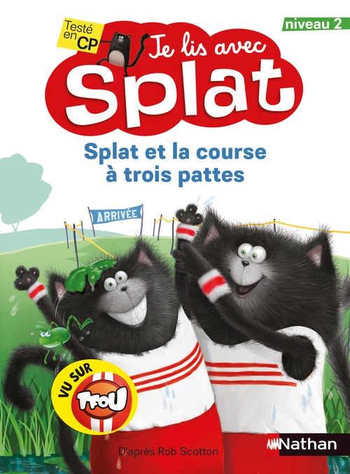 ebook cover of Je lis avec Splat : Splat et la course à trois pattes - Niveau 2, by Rob Scotton