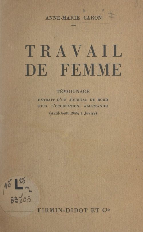ebook cover of Travail de femme, by Anne-Marie Caron