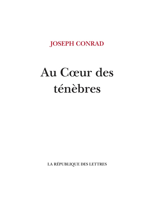 Couverture ebook de Au Coeur des ténèbres, de Joseph Conrad