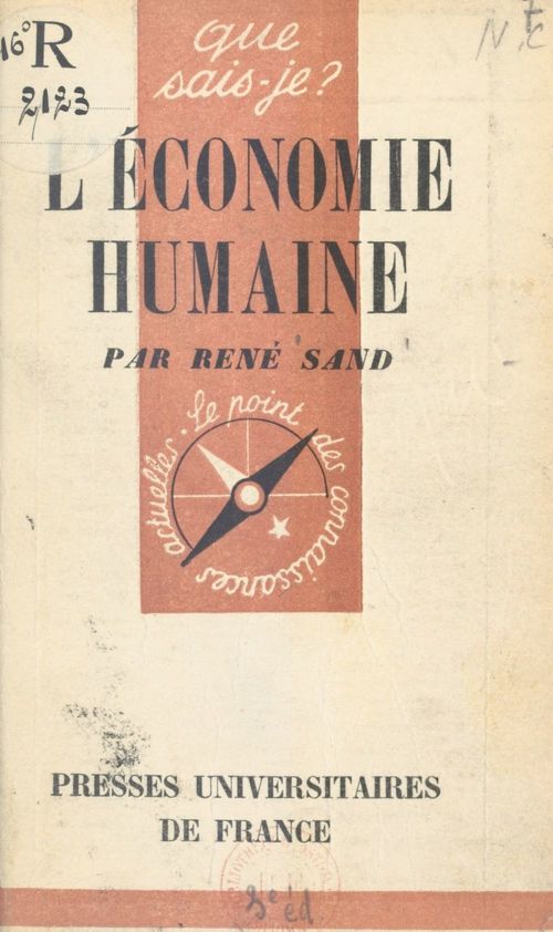 Couverture ebook de L'économie humaine, de Rene Sand
