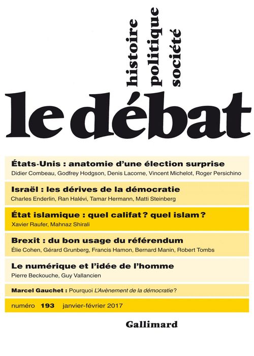 Couverture ebook de Le Débat N° 193 (Janvier - février 2017), de Collectif, Pierre Nora