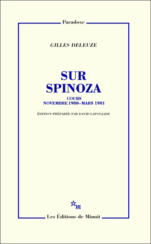 ebook cover of Sur Spinoza, by Gilles Deleuze