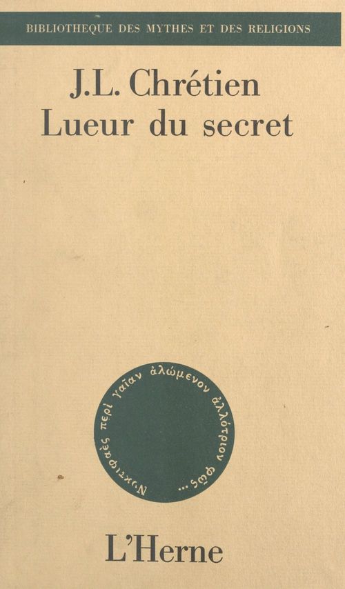 ebook cover of Lueur du secret, by Jean-Louis Chrétien