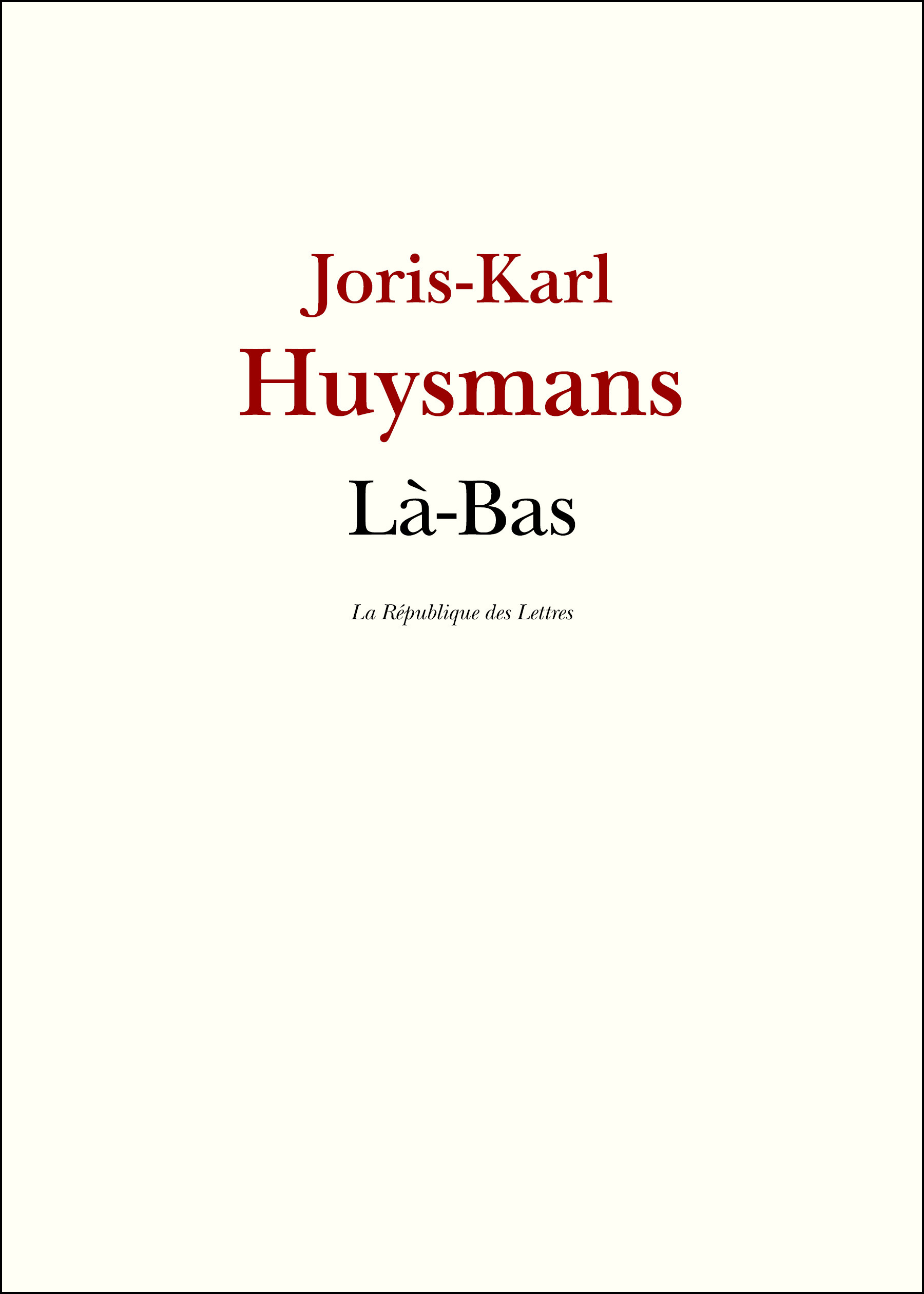 ebook cover of Là-Bas, by Joris-Karl Huysmans