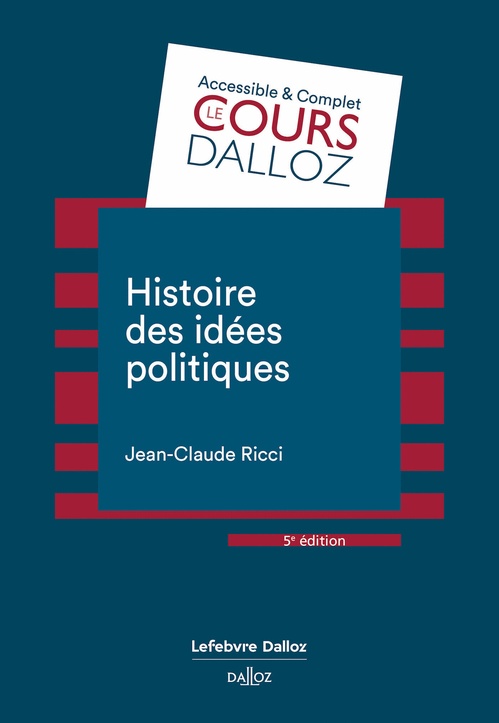 ebook cover of Histoire des idées politiques 5ed, by Jean-Claude Ricci
