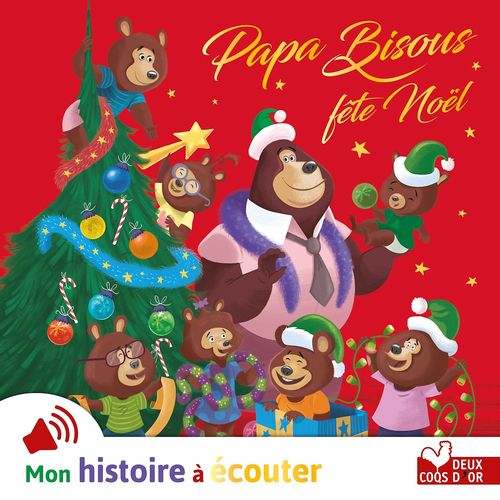 Couverture audiobook de Papa Bisous fête Noël, de Karine-Marie Amiot